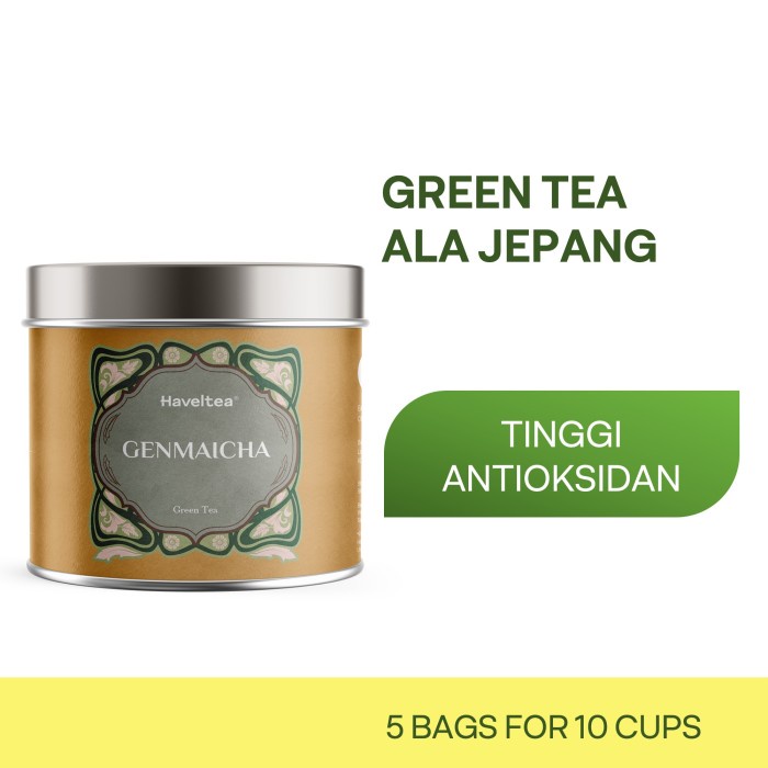 

TEH-DAUN- GENMAICHA | MINI TIN | HAVELTEA | TEH HIJAU BERAS JEPANG - LOOSE LEAF 15G -DAUN-TEH.