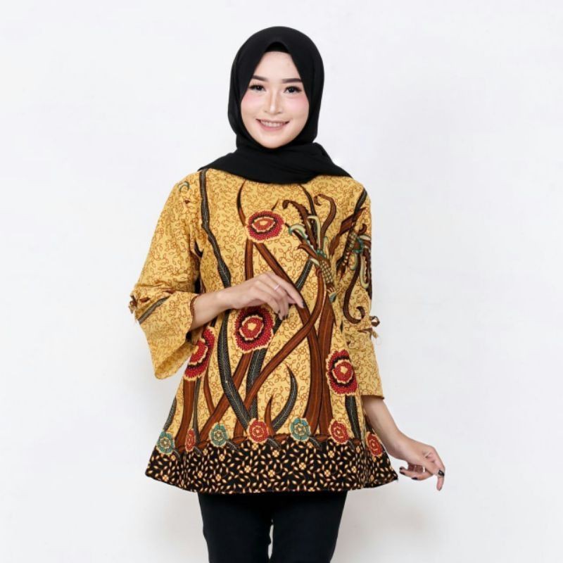 COUPLE KELUARGA BATIK SARIMBIT MOTIF ILALANG KUNING