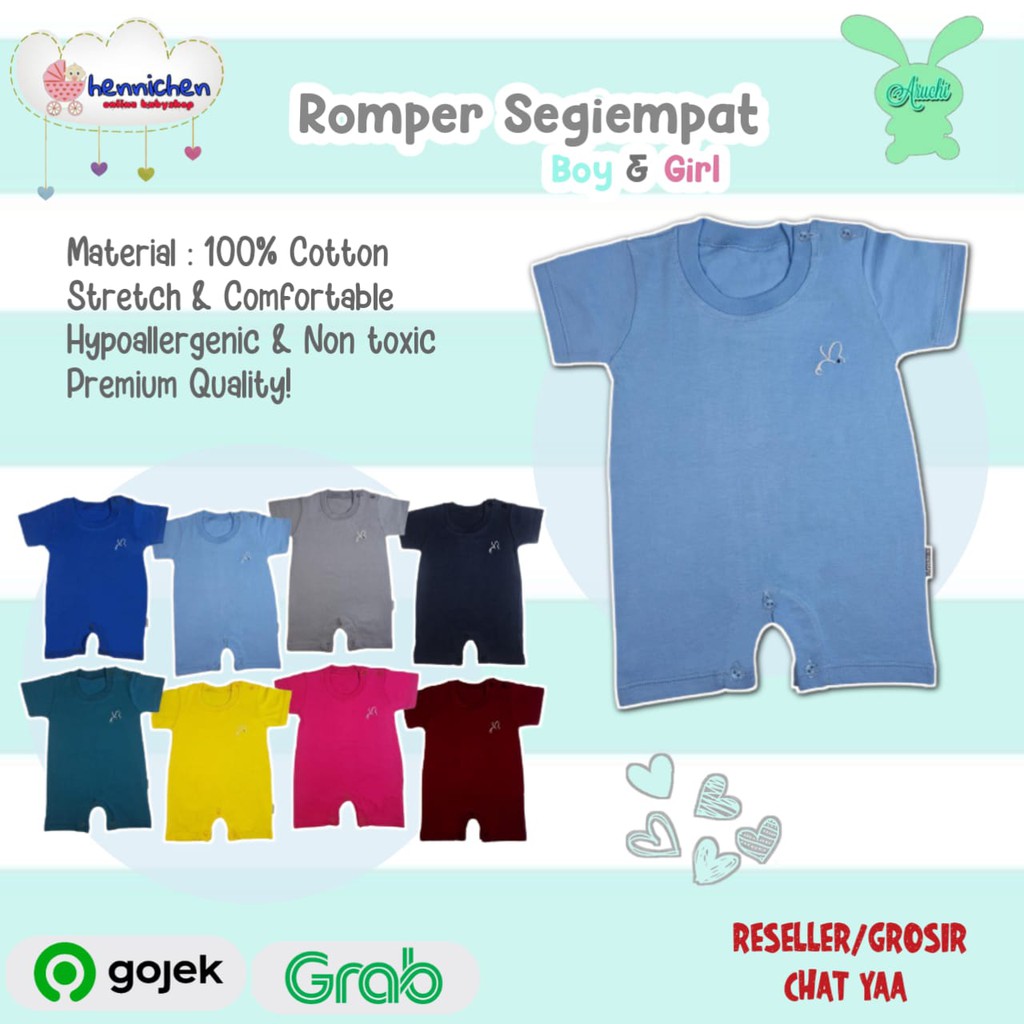 PROMO  MURAH LEBAY Aruchi romper segiempat Premium Baju anak Baju bayi Romper bayi SNI (3-12 bln)