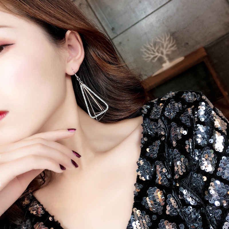 Korea sederhana sudut stud anting-anting berlebihan tidak teratur anting-anting pribadi telinga perh