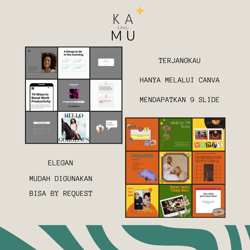 TEMPLATE DESIGN FEEDS INSTAGRAM SOFT ESTETIK (CANVA)