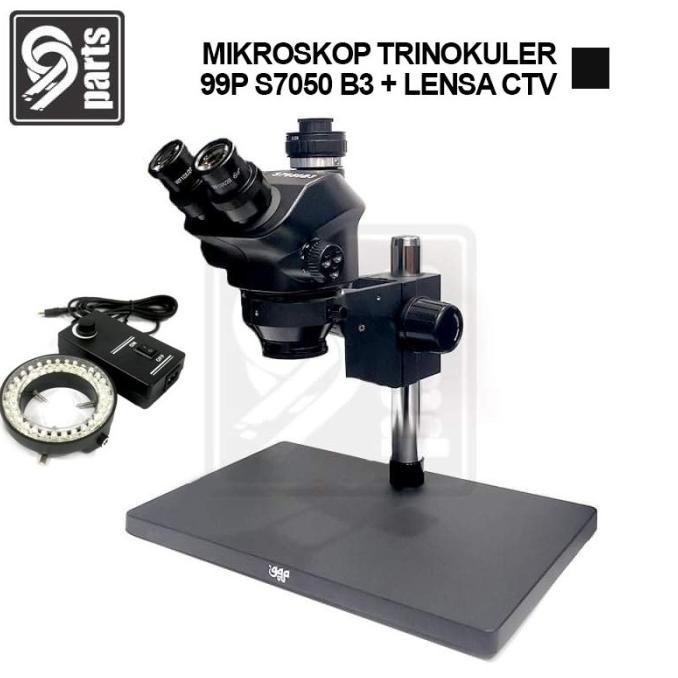 Mikroskop Trinokuler 99P S7050 B3 + Lensa CTV Original High Quality