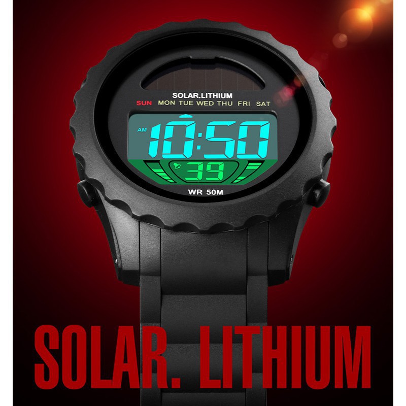 Jam Tangan Pria SKMEI 1585 Solar Digital Dial Rubber Strap