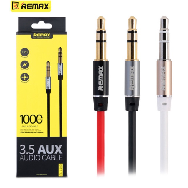 Remax 3.5mm Aux RM-L100 male to male stereo audio cable original high quality