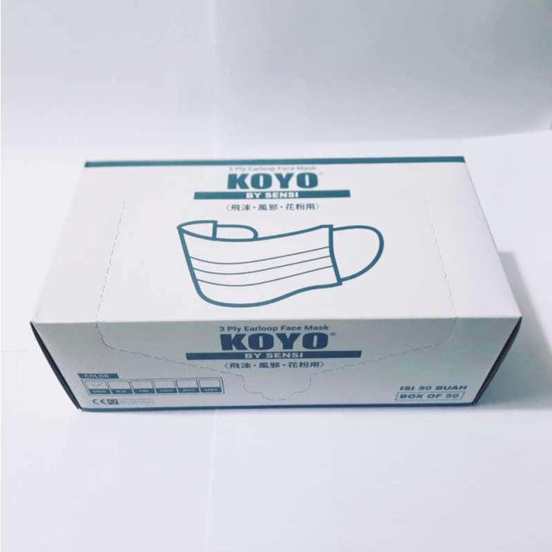 Sensi Masker Koyo Medis 3 Ply isi 50 Earloop  Hijau Original | Disposable Surgical Mask