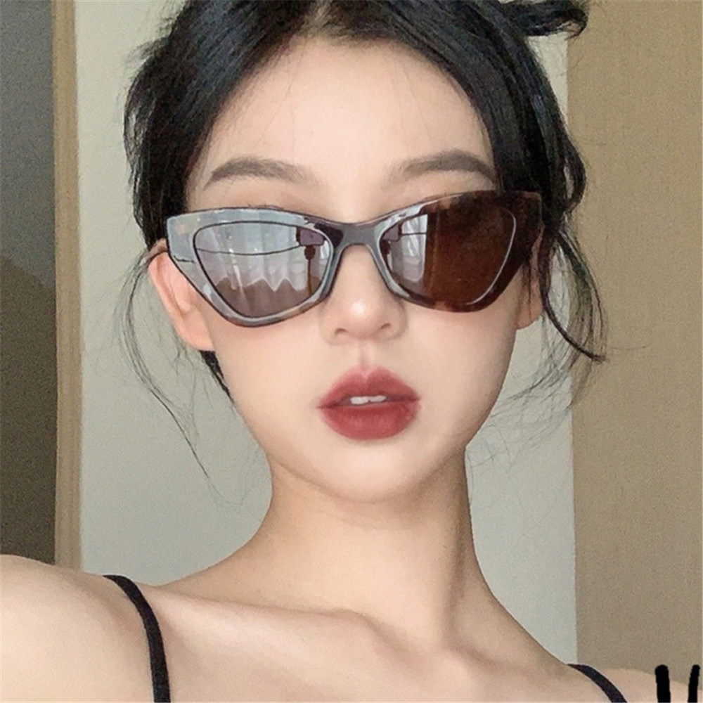 【COD Tangding】Fashion Cat Eye Sunglasses Personalized Jelly-colored Sunglasses Cross-Border Polygon Sunglasses Tide