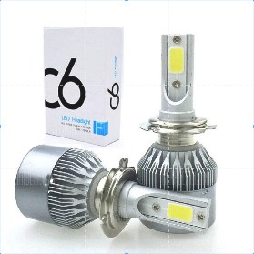 Lampu Utama Mobil LED Headlight C6 SILVER H1 H3 H4 H7 H11 HB3 HB4 36 Watt 36W Motor 9005 9006 H8 H16