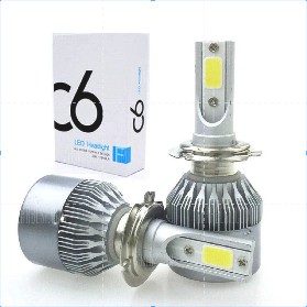 Lampu Utama Mobil LED Headlight C6 SILVER H1 H3 H7 H11 HB3 HB4 36 Watt 36W Motor 9005 9006 H8 H16