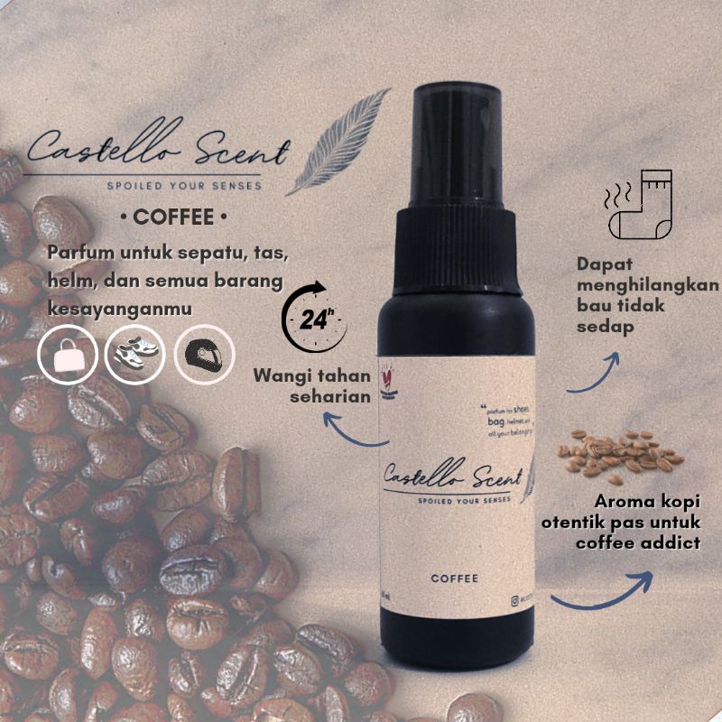 Castello Scent COFFEE parfum sepatu tas helm penghilang bau rasa kopi