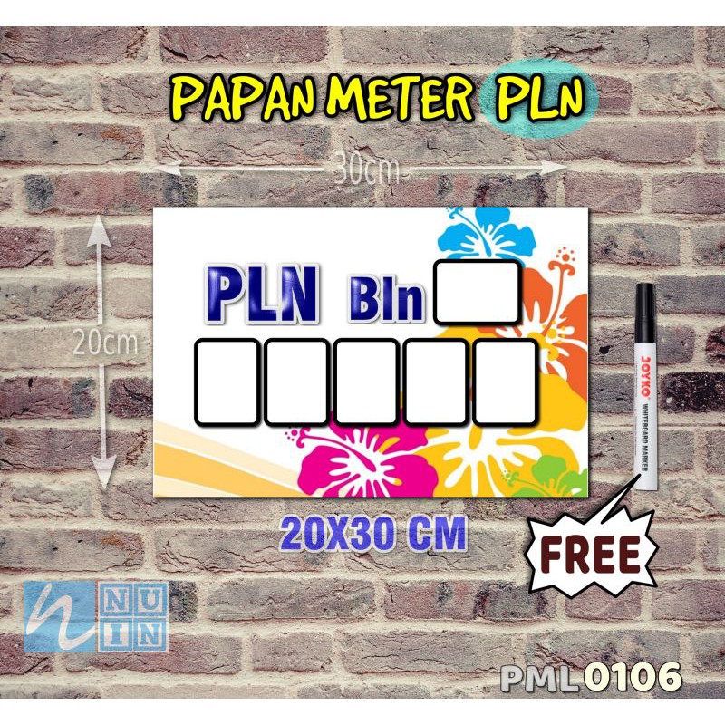 

Nuin Papan Meter Listrik PLN PAM motif Unik - Floral 06