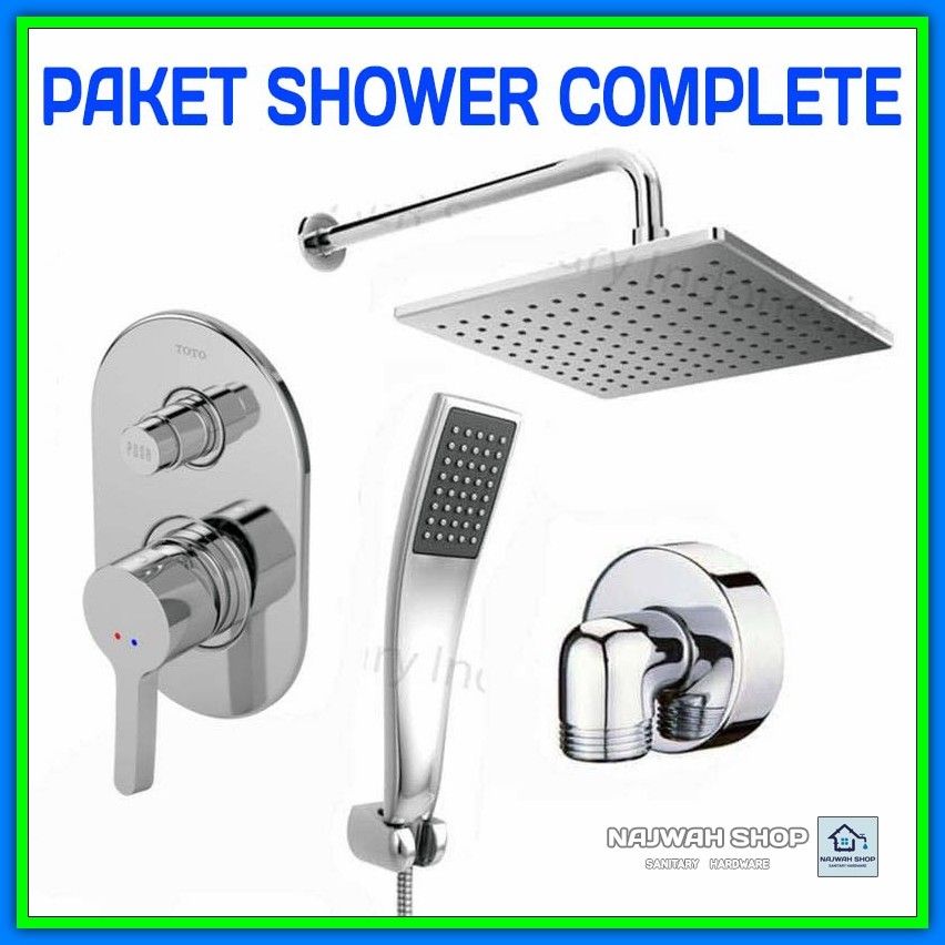 Shower Set Kran Tanam Toto TX442SPN Wall & Hand Shower WS 19 & FSH 1C Paket Shower Panas Dingin
