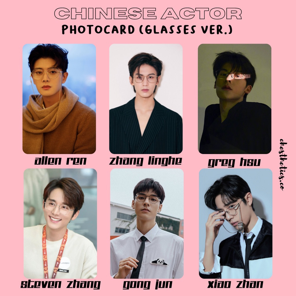 Aktor China Actor Glasses Ver. Photocard (Zhai Xiaowen Chen Feiyu Xin Yunlai Cheng Yi Liu Haoran Bi 
