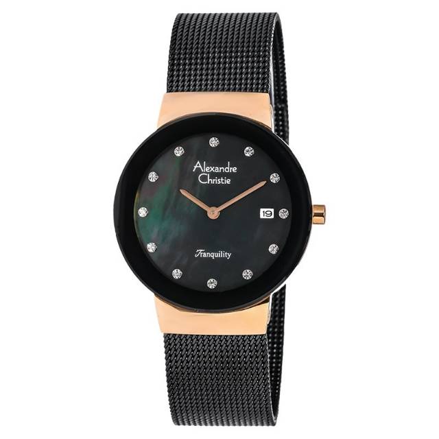 Jam Tangan Alexandre Christie AC 2607 LD Pasir Black Rose Wanita / Cewek Original