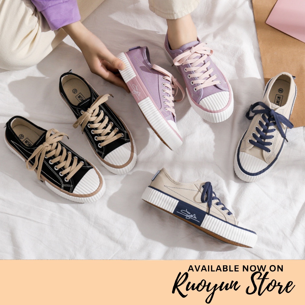 RYS - Curved Delicate Sepatu Sneakers Wanita Fashion Casual - Ori Import