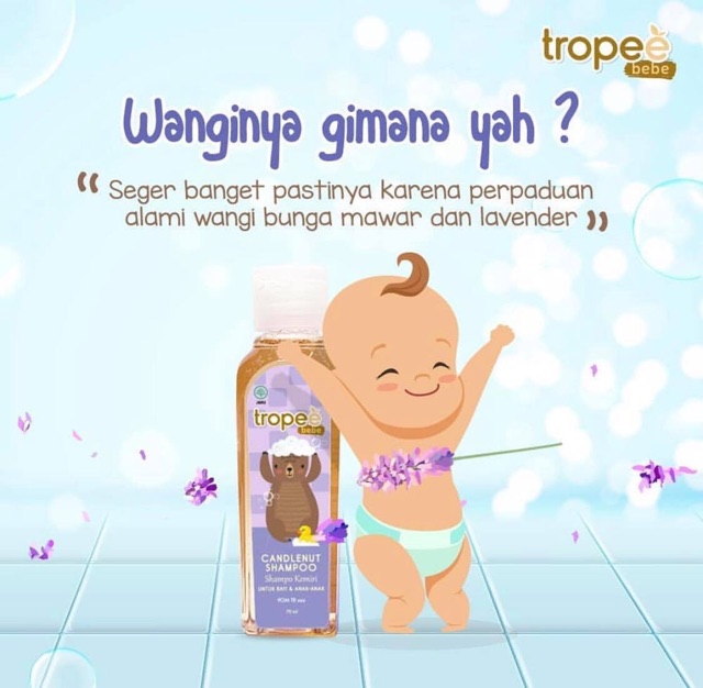 Tropee bebe shampoo kemiri 100ml - shampoo penyubur rambut bayi