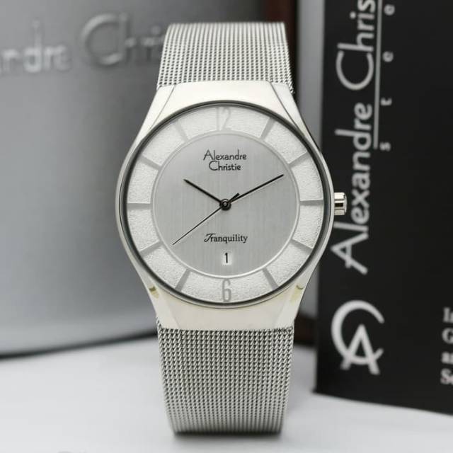 Jam Tangan Alexandre Christie AC 8331 tali Pasir Pria/ Cowok Original