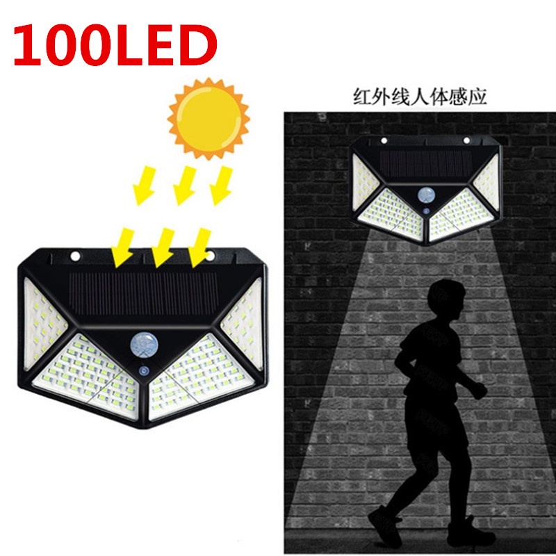 [ 30 LED &lt; 100 LED ] Lampu Taman Solar Sensor Gerak Outdoor Anti Air Tumblr Dinding Tembok Penerangan Malam