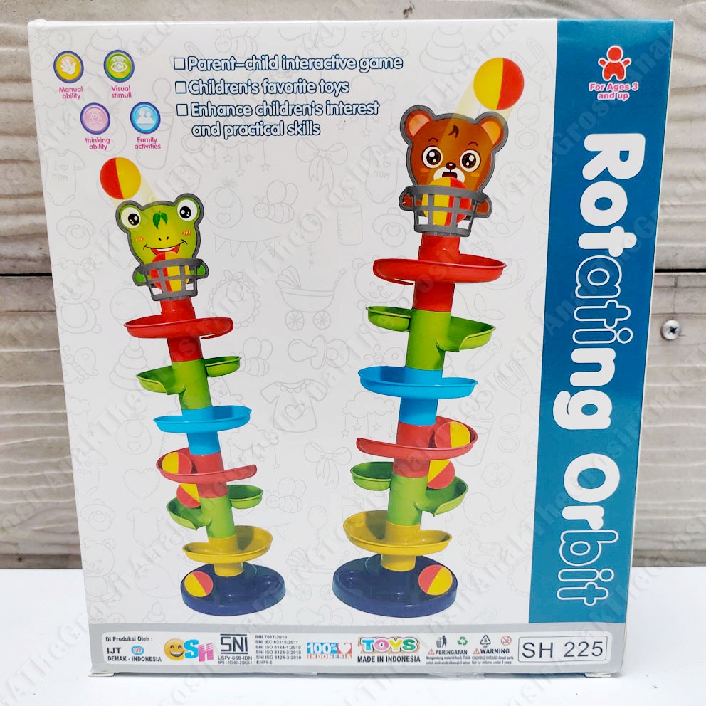 Rotating Orbit Mainan Edukasi Rainbow Rolling Ball Seluncur Bola