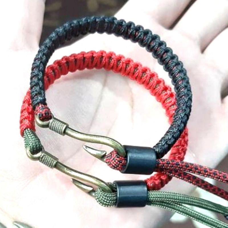 Charm Konektor Kail Aksesoris Gelang Paracord Simple Fishhook Bahan Logam