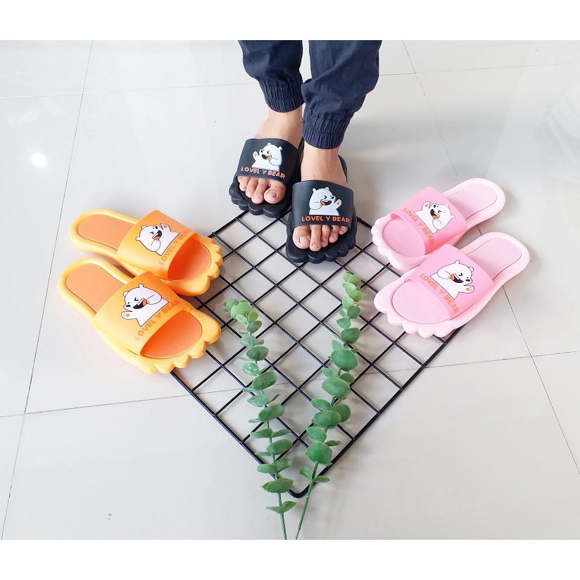 BB PUFFY Import LOVELY BEAR JARI Sandal Wanita Murah Slip Casual Teplek Sendal Cewek Flat