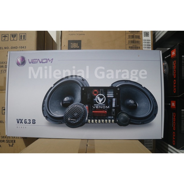 Speaker Split 6,5 inch 3 Way Venom Black VX6.3B VX 6.3 B VX-63B 3 Way Speaker Audio Mobil Asli Murah
