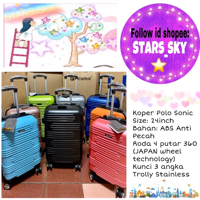 Koper polo sonic 24inch fiber abs elastic koper anti pecah good quality