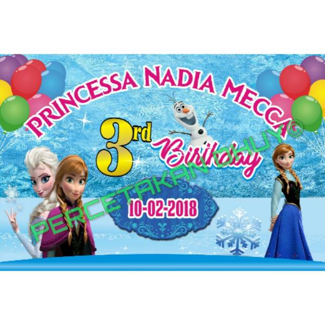 Banner / Backdrop Ultah Tema Frozen