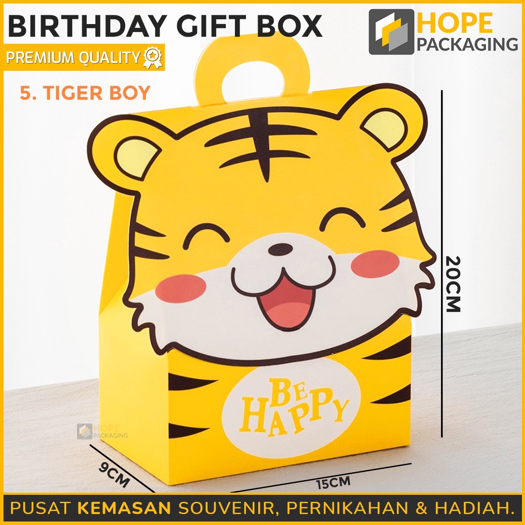 [ 3 PCS ] Sale Murah Paper Box Ultah Kids Bentuk Tas Gift Box animal Souvenir Dus Hadiah Snack Kue / hadiah anak karakter hewan / box gift bayi box baby / new born