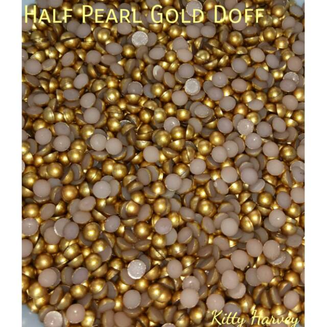 Half Pearl Gold Doff Tersedia size 2 ,3 ,4, 5, 6mm