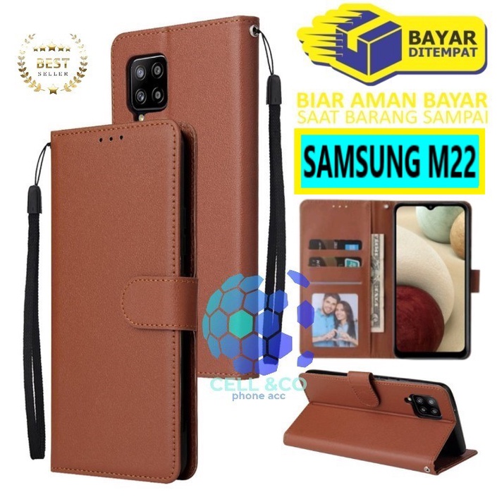 Flip cover SAMSUNG M22 Flip case buka tutup kesing hp casing flip case leather wallet