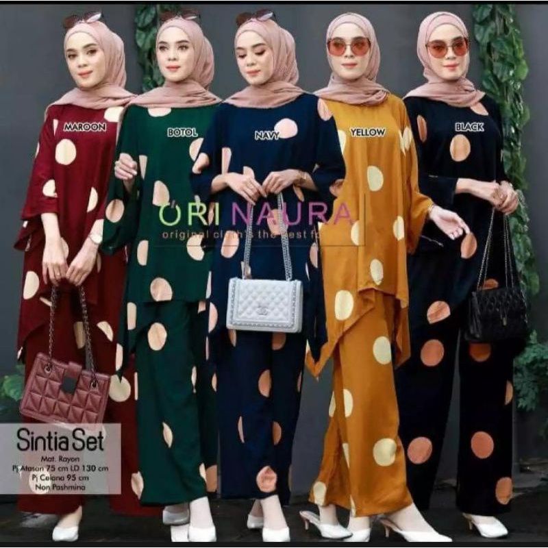 Sintia Set Waka Set Setelan Wanita Jumbo Rayon Ld 120 130 Cm