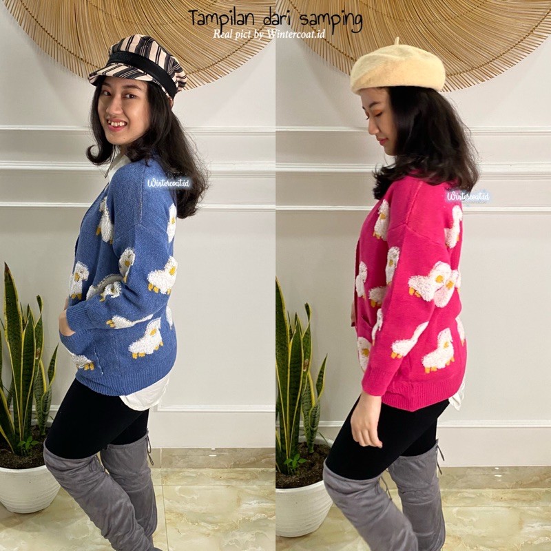 Cardigan wanita import korea domba oversized sheep kardigan jaket jacket cewek hangat gunung