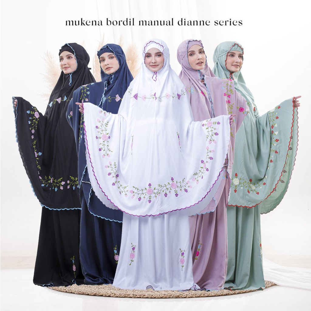 pusat mukena tasik mukena dewasa bordir manual dianne