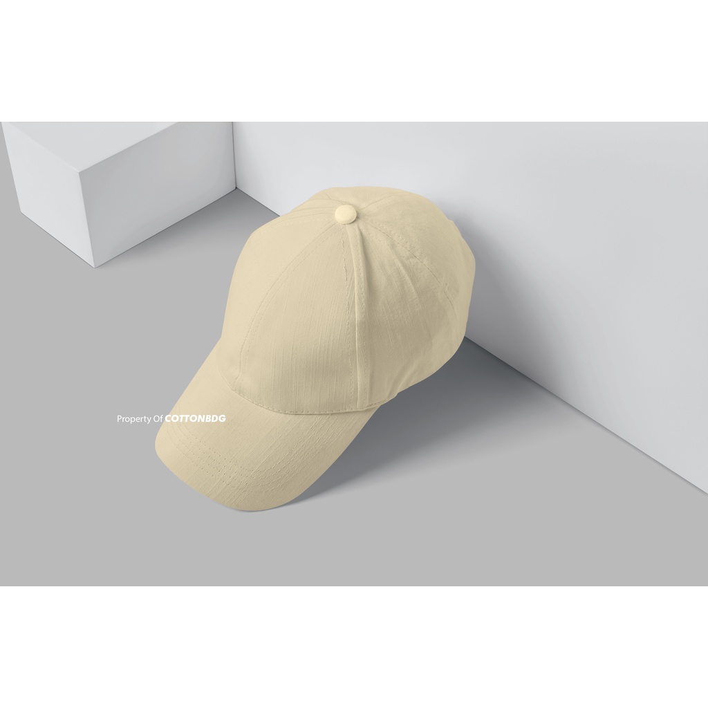 TOPI BASEBALL POLOS CREAM PRIA WANITA UKURAN ALL SIZE BAHAN TWILL COTTON ORGINAL