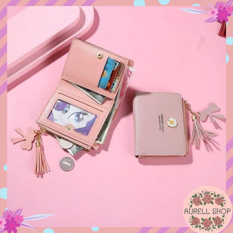 (COD) DOMPET KECIL MOTIF BUNGA DAISY MINI/DOMPET LIPAT-1