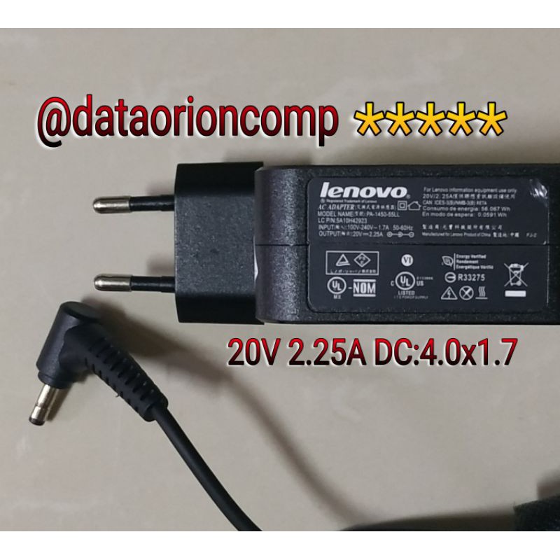 Adaptor charger Lenovo 20V 2.25A DC 4.0*1.7 mm for Lenovo Ideapad 120S 120S-11 120S-11IAP 120S-14 120S-14IAP 130 130-14