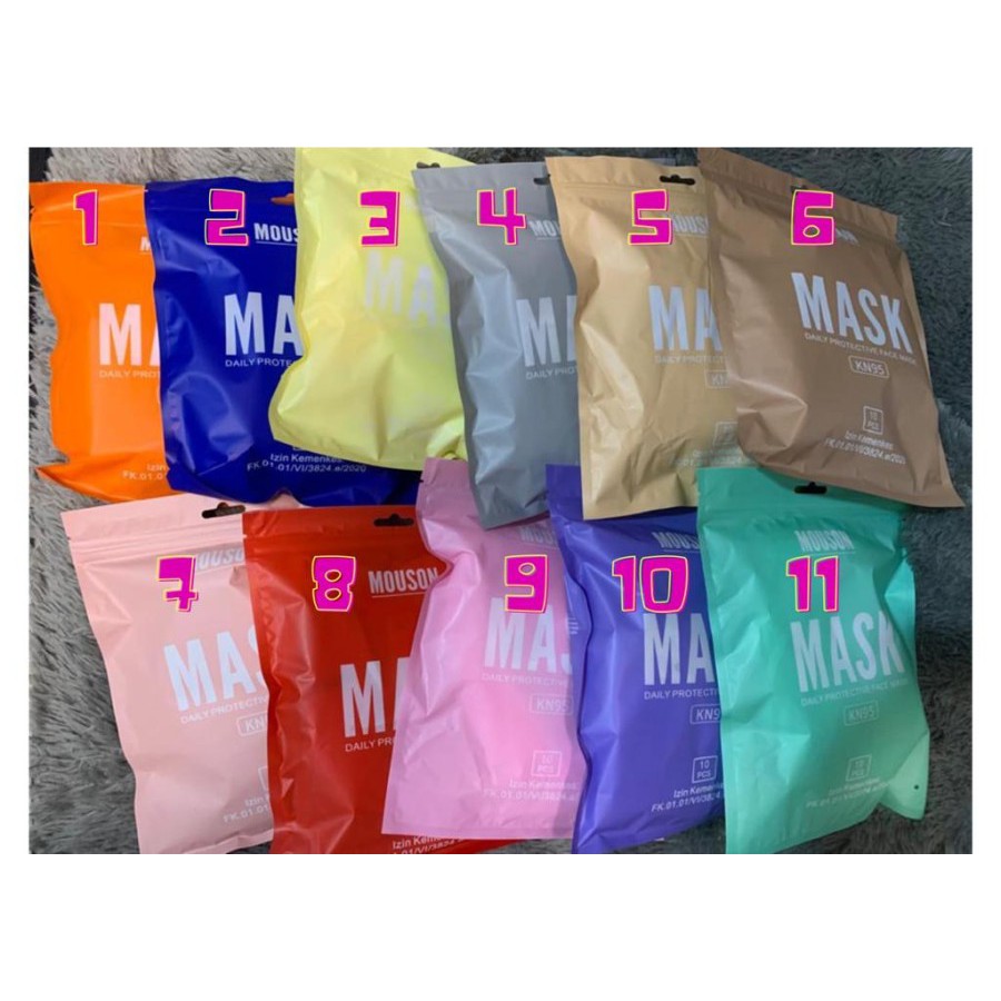 Masker Mouson Kn95 KN 95 5 Ply Warna Warni 10 Pcs 5Ply