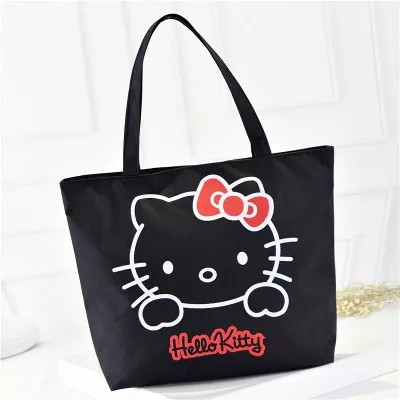 Tas Tote Bag Wanita Keren Non Resleting Terbaru Aesthetic Kekinian Motif Carakter HELLO KITTY Korea Style Multifungsi