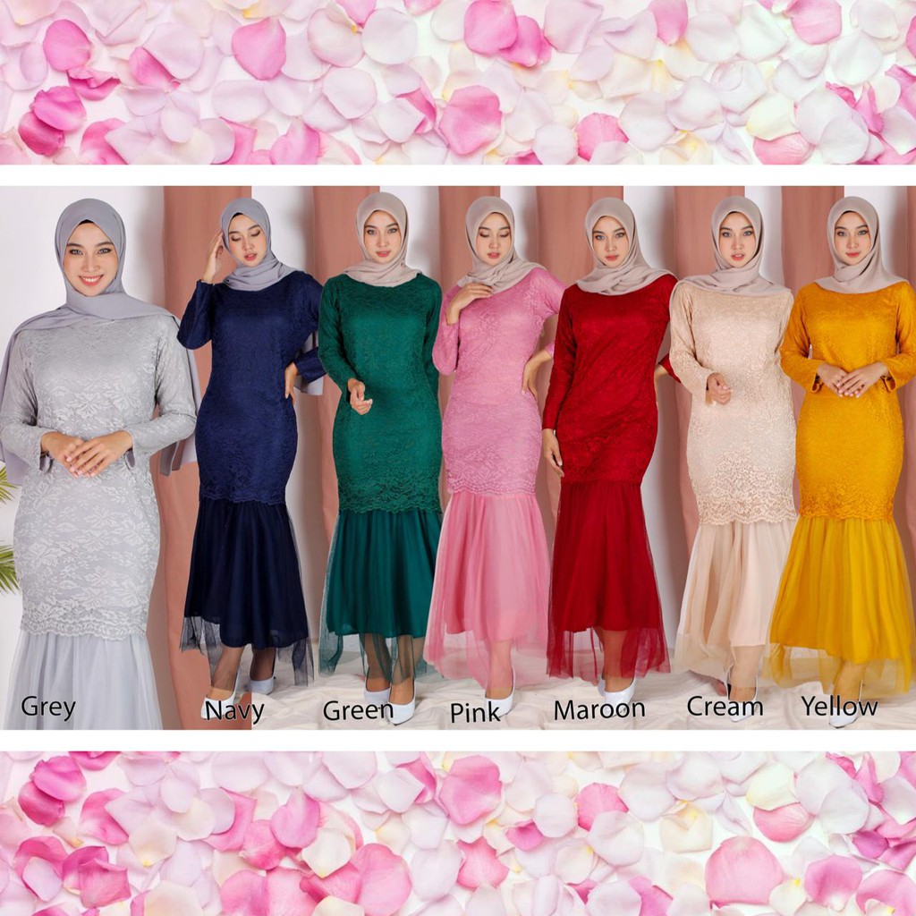 (Dijamin RealPict) Maxi Celmira Duyung Brukat Cord Tulang Premium Gamis Baju Muslim Dress Pesta