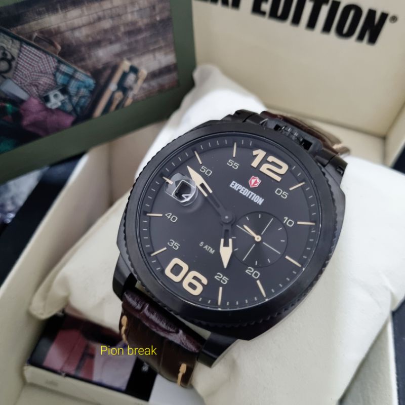 JAM TANGAN EXPEDITION PRIA E 6723 |  E6723 KULIT LEATHER ORIGINAL