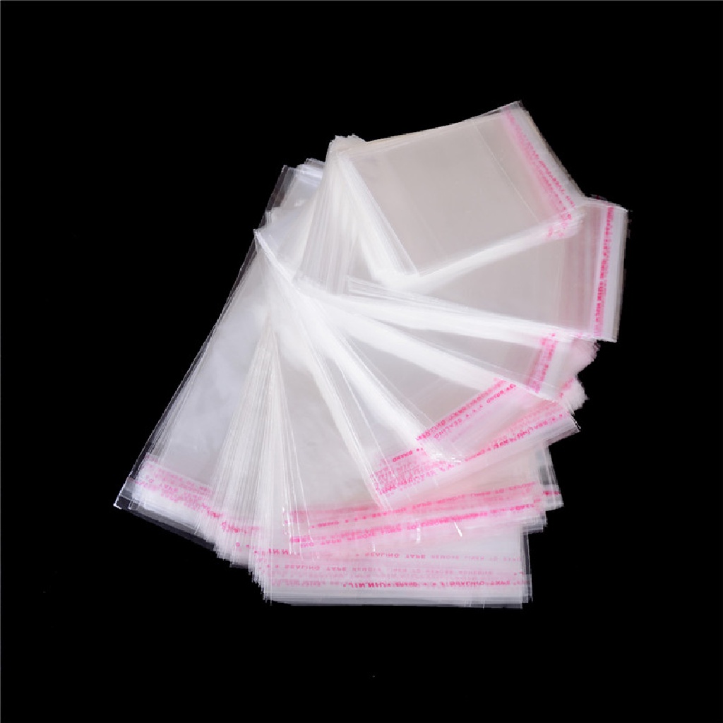 Adawnshbhyu 100Pcs /Bag OPP Seal Bening Perekat Plastik Perhiasan Rumah Packing Bags