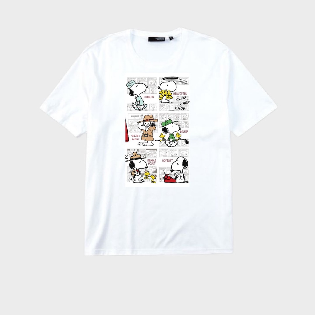 Clothing May - Kaos Snoopy II Kaos Koas Dewasa Anak Karater Distro Kekinin T Shirt Tshirt T-Shirt Premium Murah Unisex Wanita Perempuan Pria Laki-Laki Cowok Cewek Bahan Cotton Combed 30S Katun Kombed Sablon Dtf Murah Premium Oversize Kaus Oblong