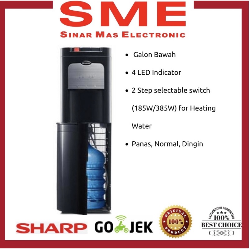 Dispenser berdiri SHARP Galon Bawah Panas & Dingin SWD-72EHL