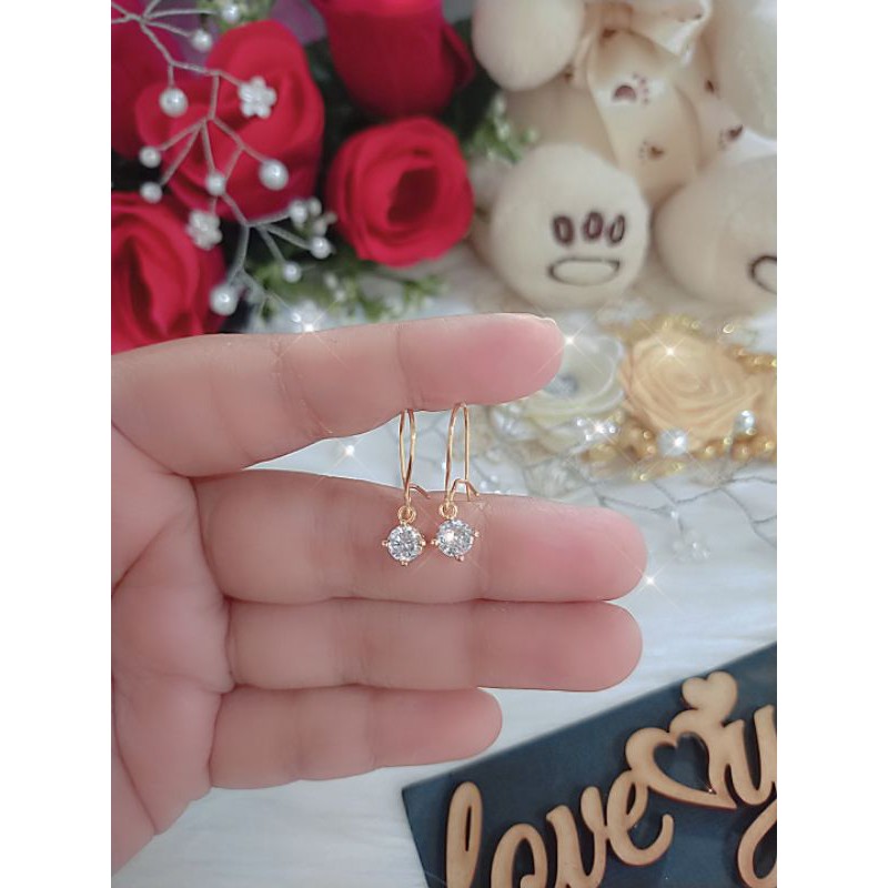 anting set rhodium lapis emas 18karat