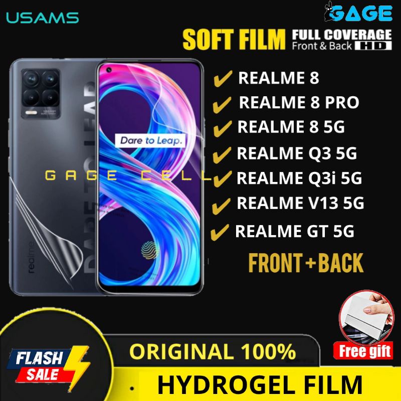 USAMS - HYDROGEL HYBRID FILM ANTI GORES GAMING REALME 8 PRO Q3 Q3i V13 GT 5G FULL SCREEN COVER