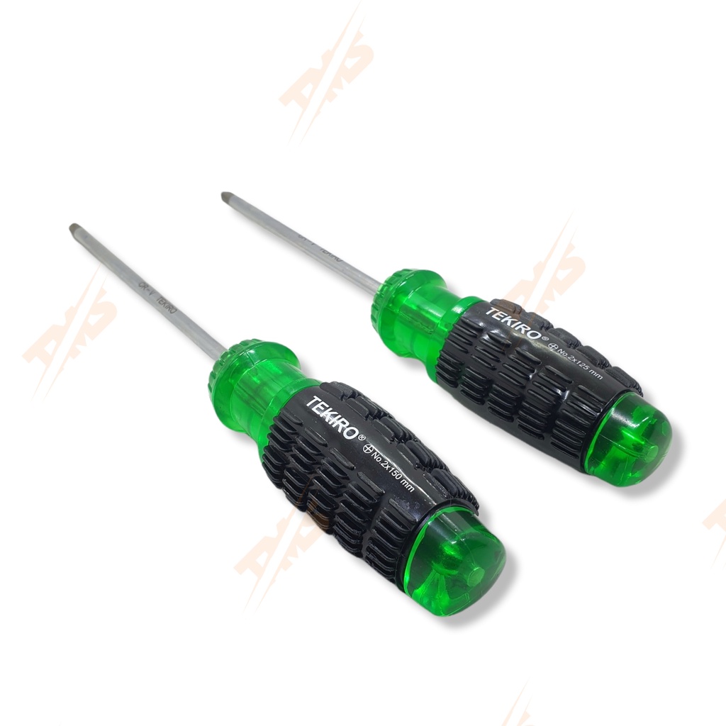 Tekiro Obeng Gagang Karet (+) 5inch 6inch PH2 Cushion Grip Screwdriver Ujung Magnet Obeng Plus Kemba
