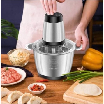 BLENDER DAGING / MEET GRINDER STAINLESS STEELL 2 LITER / Chopper Blender daging penggiling Meat Blender Elektrik Stainless Steel Chopper Grinder