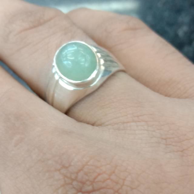 Cicin perak batu giok asli dr austaria