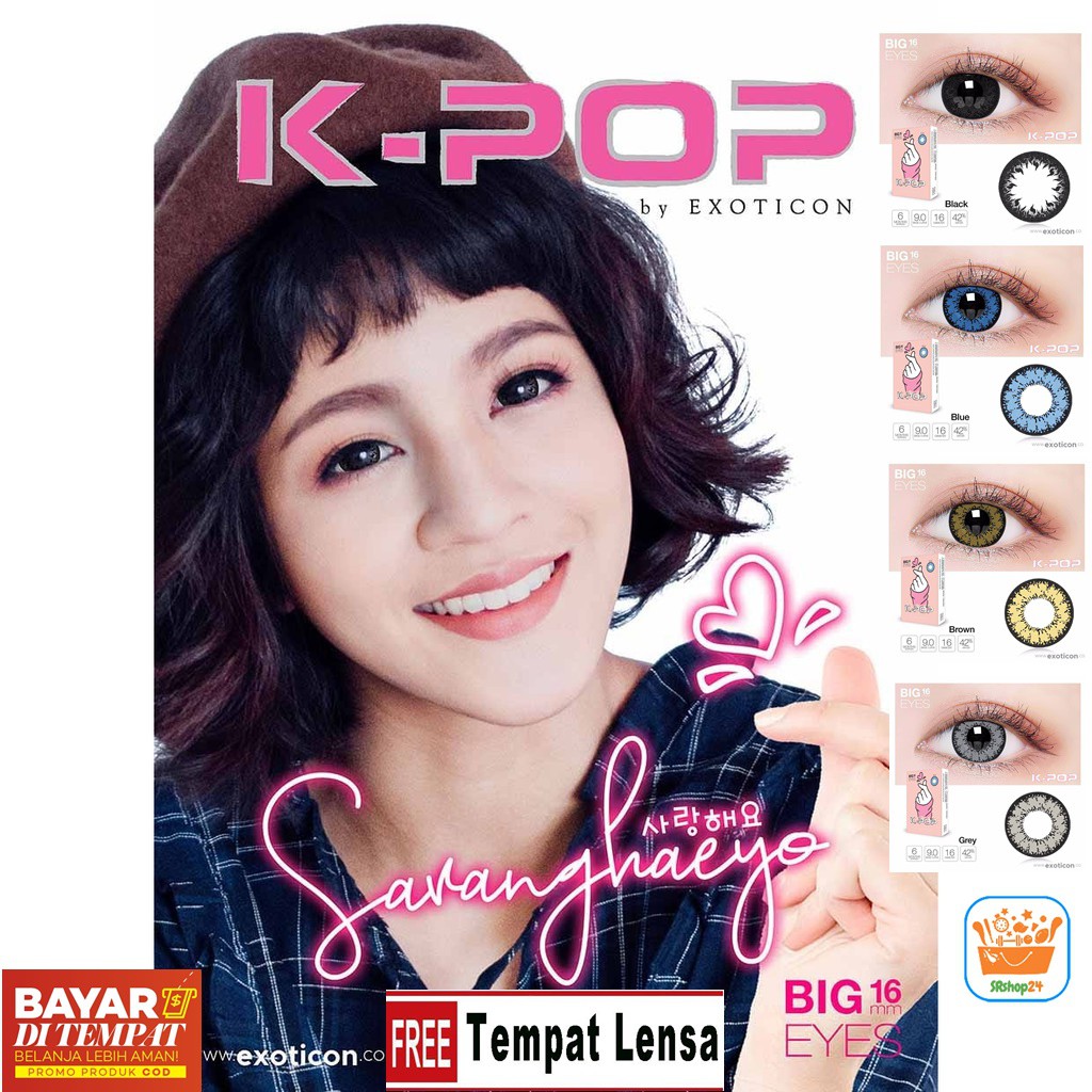 SOFTLENS X2 KPOP BY EXOTICON NORMAL BIG EYES 16MM GRATIS TEMPAT SOFLEN