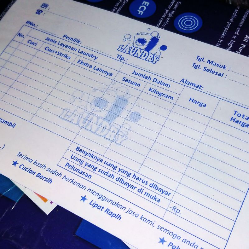 

NOTA LAUNDRY 2 RANGKAP / NOTA LAUNDRY JAKARTA